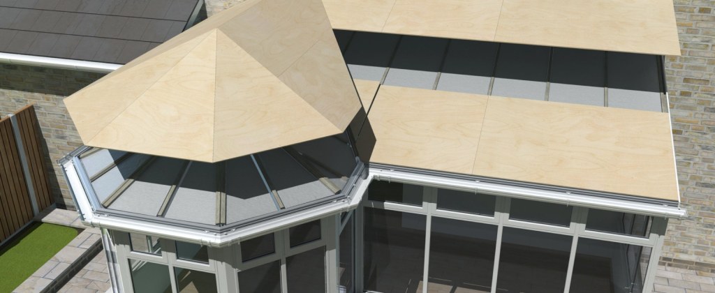 SupaLite tiled conservatory roof system installed as a full aluminium roof replacement